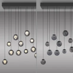 Wisząca lampa na pilota, z regulacją światła i wysokości PURE POPUP SZARA (2590-15) - Paul Neuhaus