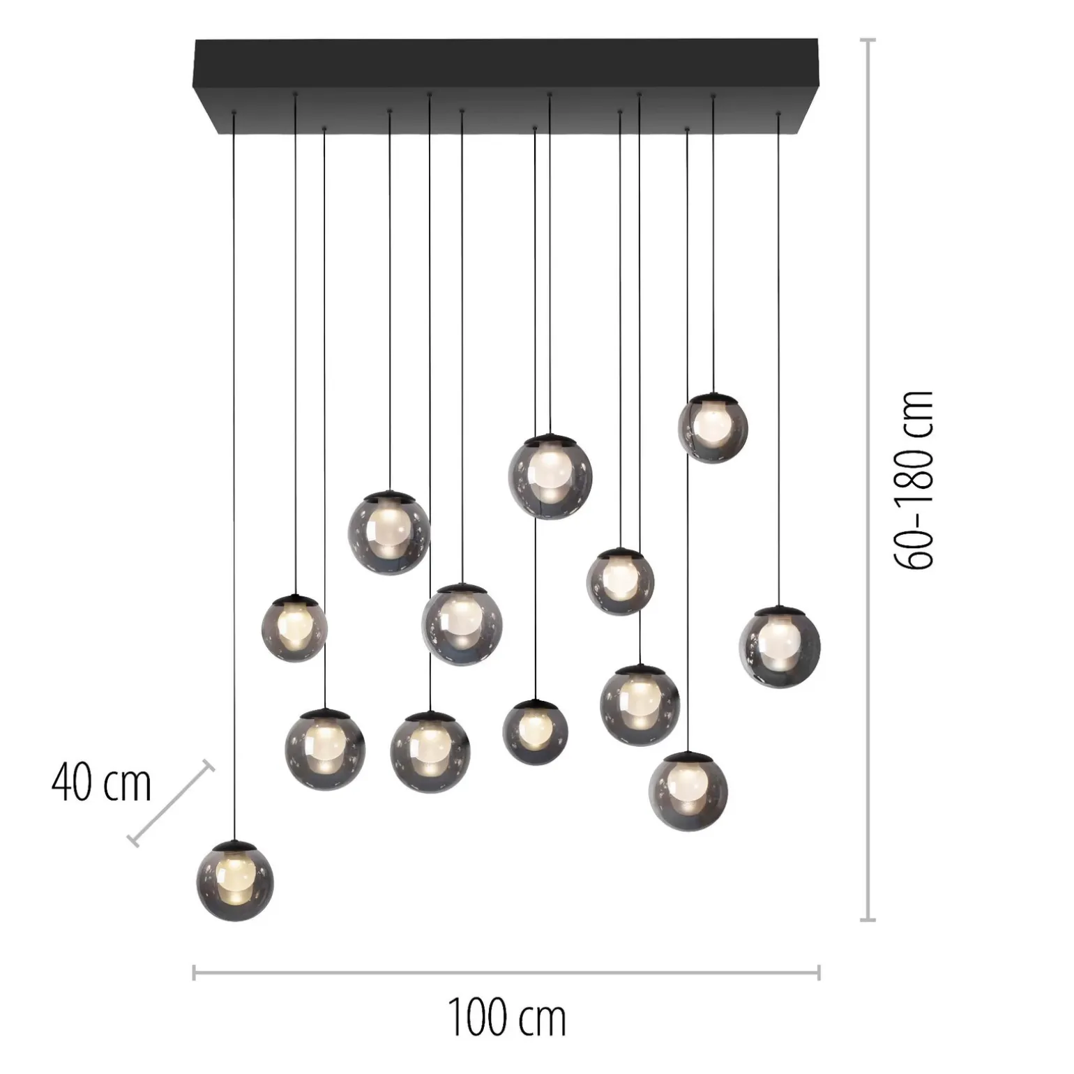 Wisząca lampa na pilota, z regulacją światła i wysokości PURE POPUP SZARA (2590-15) - Paul Neuhaus