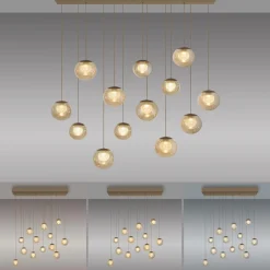 Wisząca lampa na pilota, z regulacją światła i wysokości PURE POPUP BRĄZOWA (2590-97) - Paul Neuhaus