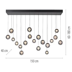 Wisząca lampa na pilota, z regulacją światła i wysokości PURE POPUP SZARA (2589-15) - Paul Neuhaus