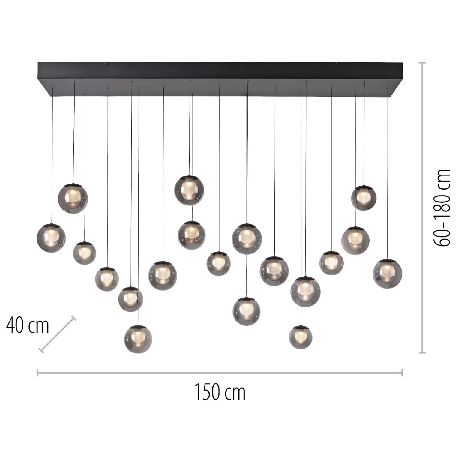 Wisząca lampa na pilota, z regulacją światła i wysokości PURE POPUP SZARA (2589-15) - Paul Neuhaus
