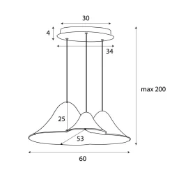Wisząca lampa z filcu MAXLIGHT P0565 BELMOND BLACK&GREY