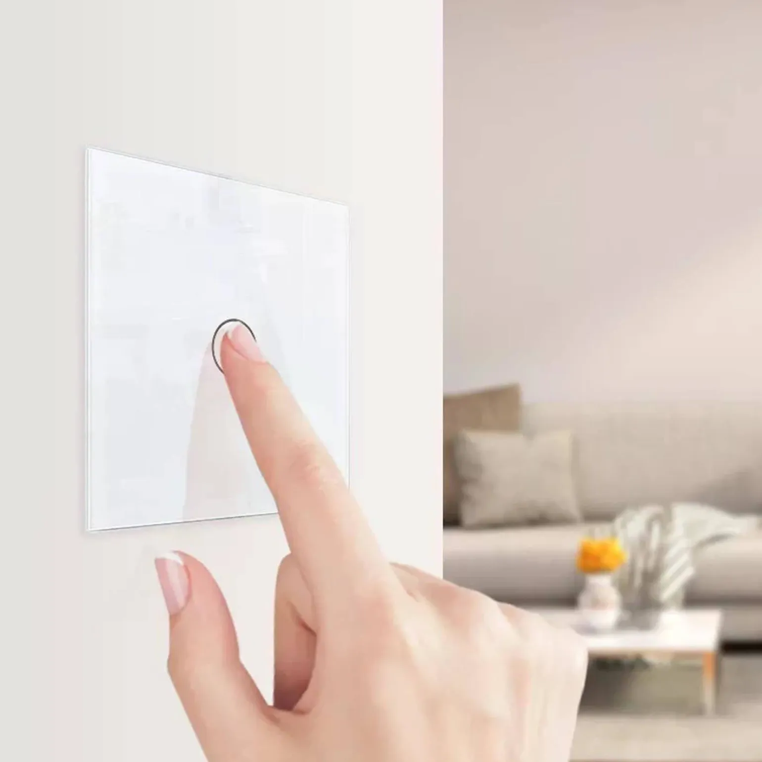 Wkład włącznika dotykowego pojedynczego EC Wi-Fi z różowym panelem szklanym (VL-C701EC-67) LIVOLO