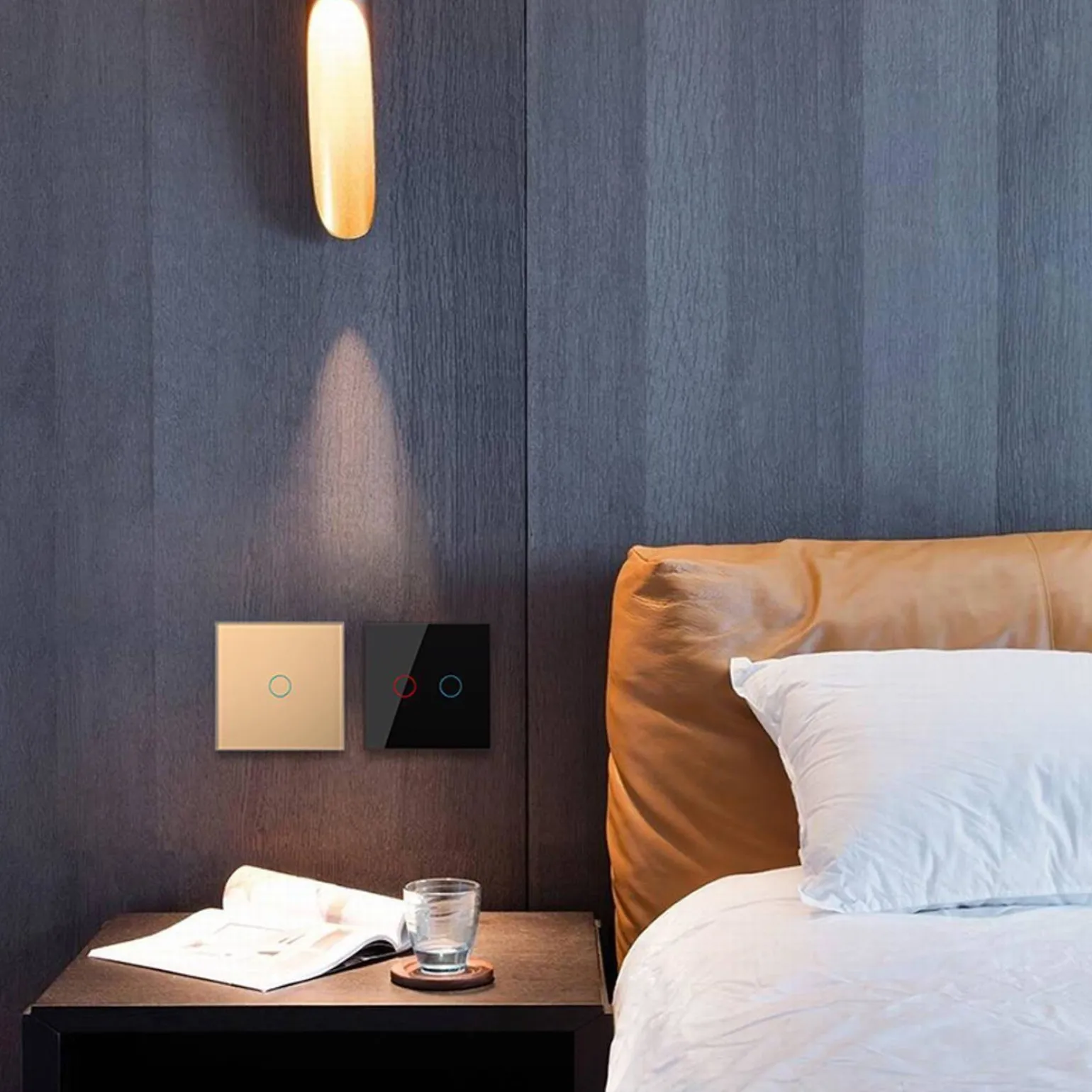 Wkład włącznika dotykowego pojedynczego EC Wi-Fi z różowym panelem szklanym (VL-C701EC-67) LIVOLO