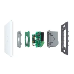 Wkład włącznika dotykowego pojedynczego EC Wi-Fi (schodowo - krzyżowego) z białym panelem szklanym (VL-C701SEC-61) LIVOLO