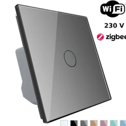 Wkład włącznika dotykowego pojedynczego EC Wi-Fi ze srebrnym panelem szklanym (VL-C701EC-64) LIVOLO