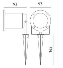 Wodoszczelny reflektor zewnętrzny ogrodowy BLAKE 2 IP65 wbijana do ziemi, czarna, GU10 (KTLOBE2CZ) KOBI