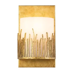 Wyrafinowany kinkiet Sawgrass - 1 źródło światła - Płatkowe złoto (QN-SAWGRASS-WU-DG-O) - Quintiesse