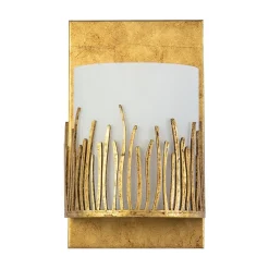 Wyrafinowany kinkiet Sawgrass - 1 źródło światła - Płatkowe złoto (QN-SAWGRASS-WU-DG-O) - Quintiesse