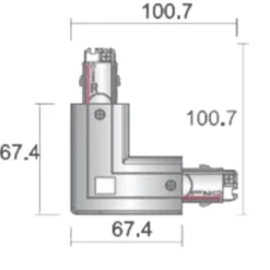 XTS 34L- łącznik kątowy szynoprzewodu (lewy) (czarny) (8117) - Shilo
