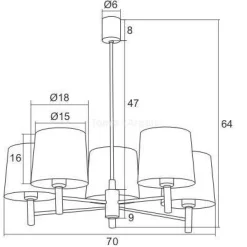 Żyrandol 5 pł. BOLZANO ARGON 2075 - żyrandol