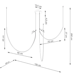 Żyrandol ALVAR 3 czarny LED 3000K (TH.547) - Thoro Lighting
