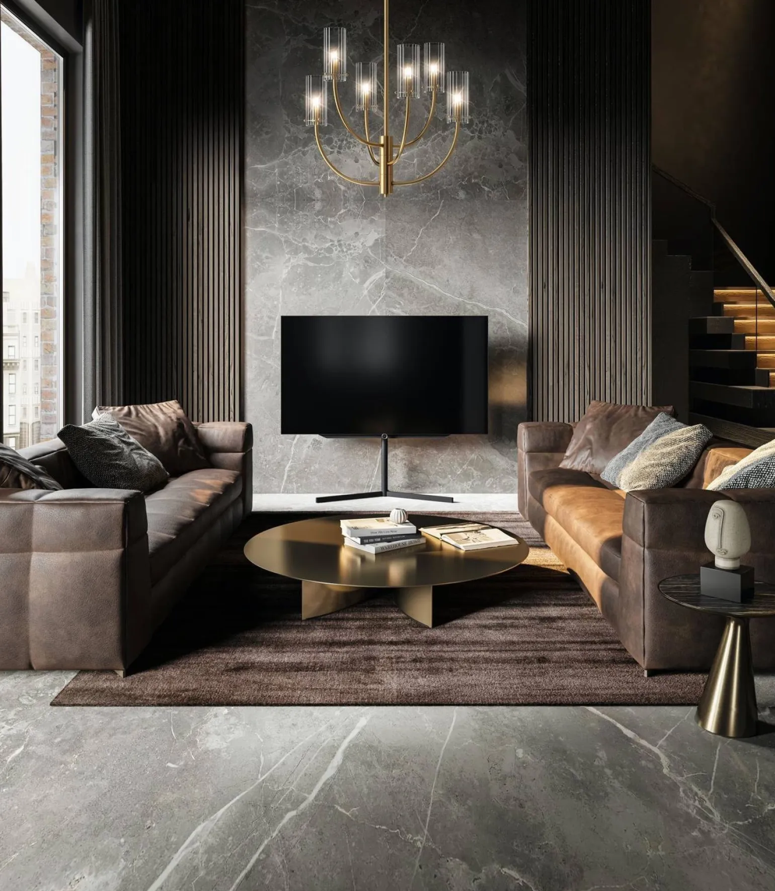 Żyrandol Arco Kol. Brąz (MOD223PL-06BS) - Maytoni