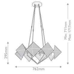 Żyrandol Cairo - 8 źródeł światła - Vintage mosiądz (QN-CAIRO8-VBS-CR) - Quintiesse