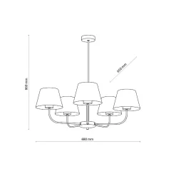 Żyrandol CHICAGO LINEN 5 PŁ (3989) - TK Lighting