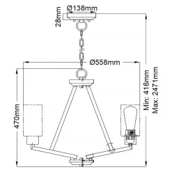 Żyrandol Deryn (KL-DERYN3-NBR) - Elstead Lighting