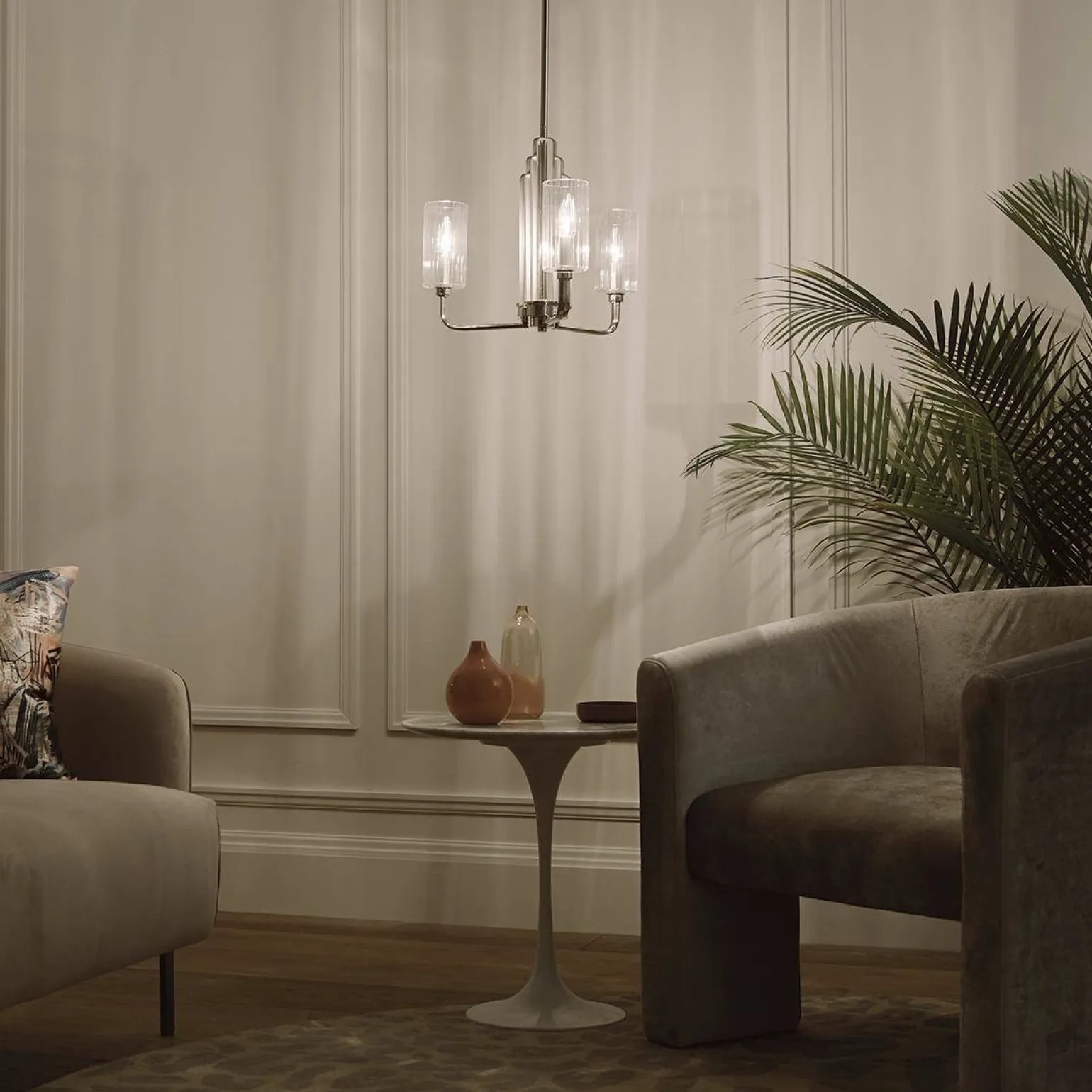 Żyrandol Kimrose - 3 źródeł światła - Polerowany nikiel (QN-KIMROSE3-PN) - Quintiesse