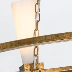 Żyrandol Kristy - 4 źródła światła - Przecierane złoto (KRISTY4-DG-OPAL) - Elstead Lighting