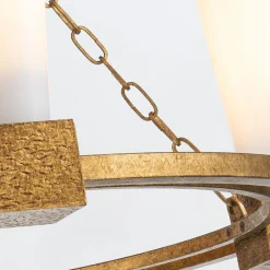 Żyrandol Kristy - 4 źródła światła - Przecierane złoto (KRISTY4-DG-OPAL) - Elstead Lighting