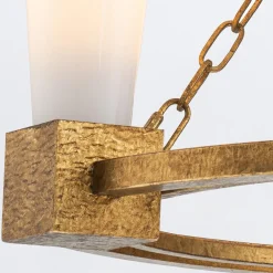 Żyrandol Kristy - 3 źródła światła - Przecierane złoto (KRISTY3-DG-OPAL) - Elstead Lighting