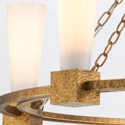 Żyrandol Kristy - 5 źródeł światła - Przecierane złoto (KRISTY5-DG-OPAL) - Elstead Lighting