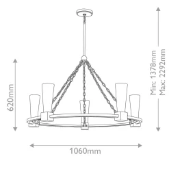 Żyrandol Kristy - 5 źródeł światła - Przecierane złoto (KRISTY5-DG-OPAL) - Elstead Lighting