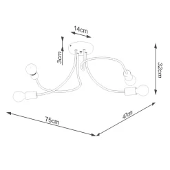 Żyrandol LEVAR 4 czarny (SL.1455) - Sollux Lighting