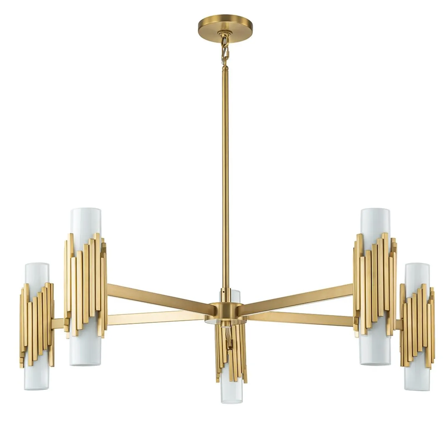 Żyrandol Marvele - 10 źródeł światła - Postarzany mosiądz (MARVELE10-AB-OPAL) - Elstead Lighting