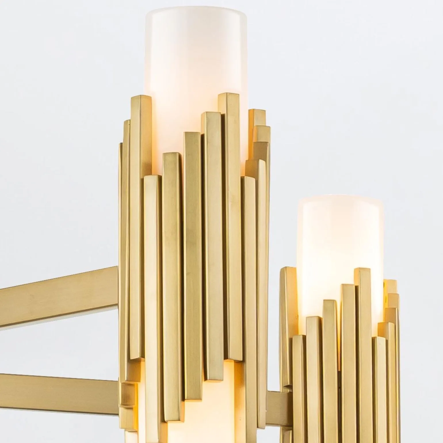 Żyrandol Marvele - 10 źródeł światła - Postarzany mosiądz (MARVELE10-AB-OPAL) - Elstead Lighting