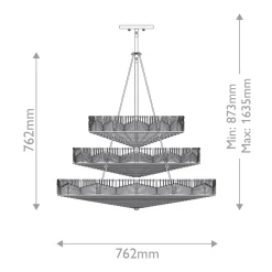 Żyrandol Ophelia - 13 źródeł światła - Czarny, karmelowy beż (QN-OPHELIA-13P-BK-CAM) - Quintiesse