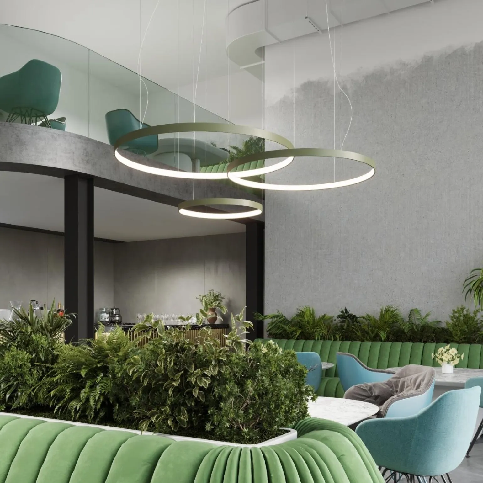 Żyrandol RIO 2 55/78 ochra czerwona LED 3000K (TH.401) - Thoro Lighting