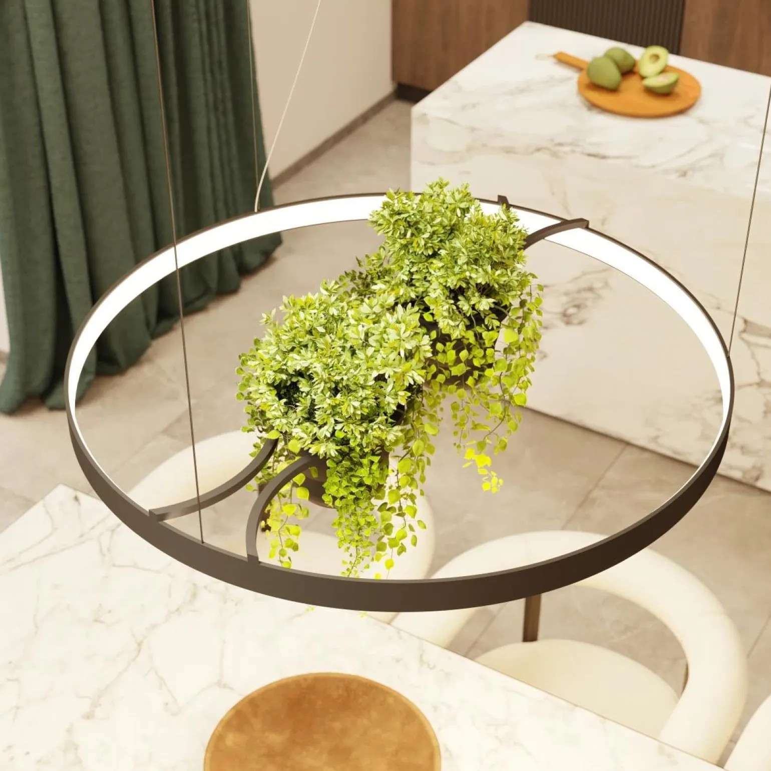 Żyrandol RIO BIO 78 czarny LED 4000K (TH.552) - Thoro Lighting