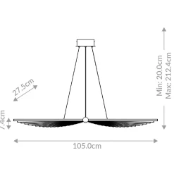 Żyrandol Seraph - Szczotkowane złoto (QN-SERAPH-LP-L-BG) - Quintiesse