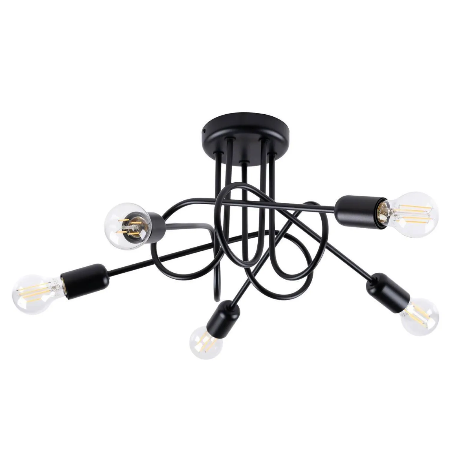 Żyrandol SUPEŁ 5 czarny (SL.1435) - Sollux Lighting