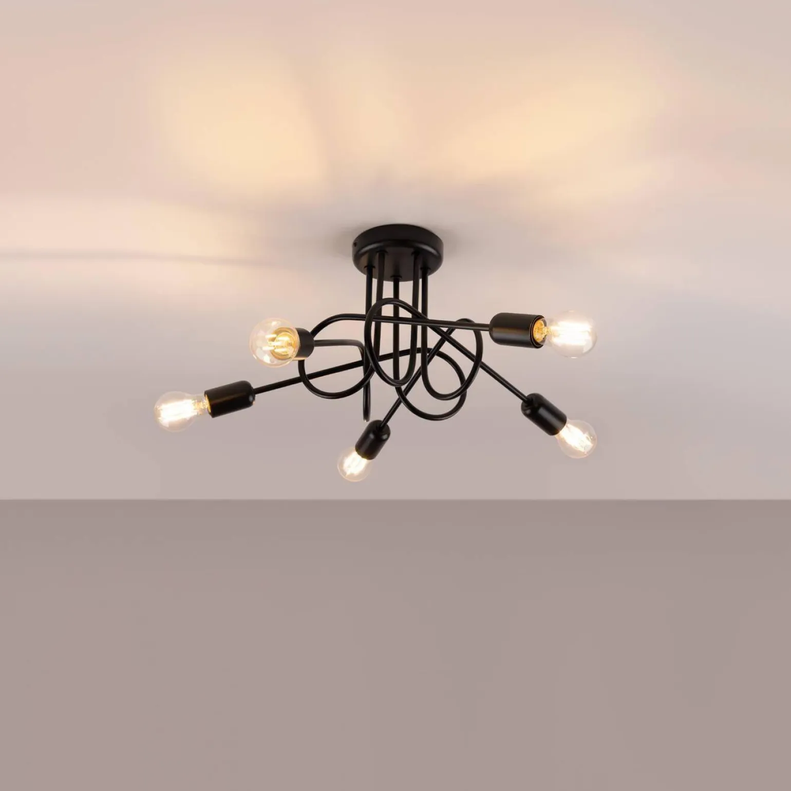 Żyrandol SUPEŁ 5 czarny (SL.1435) - Sollux Lighting
