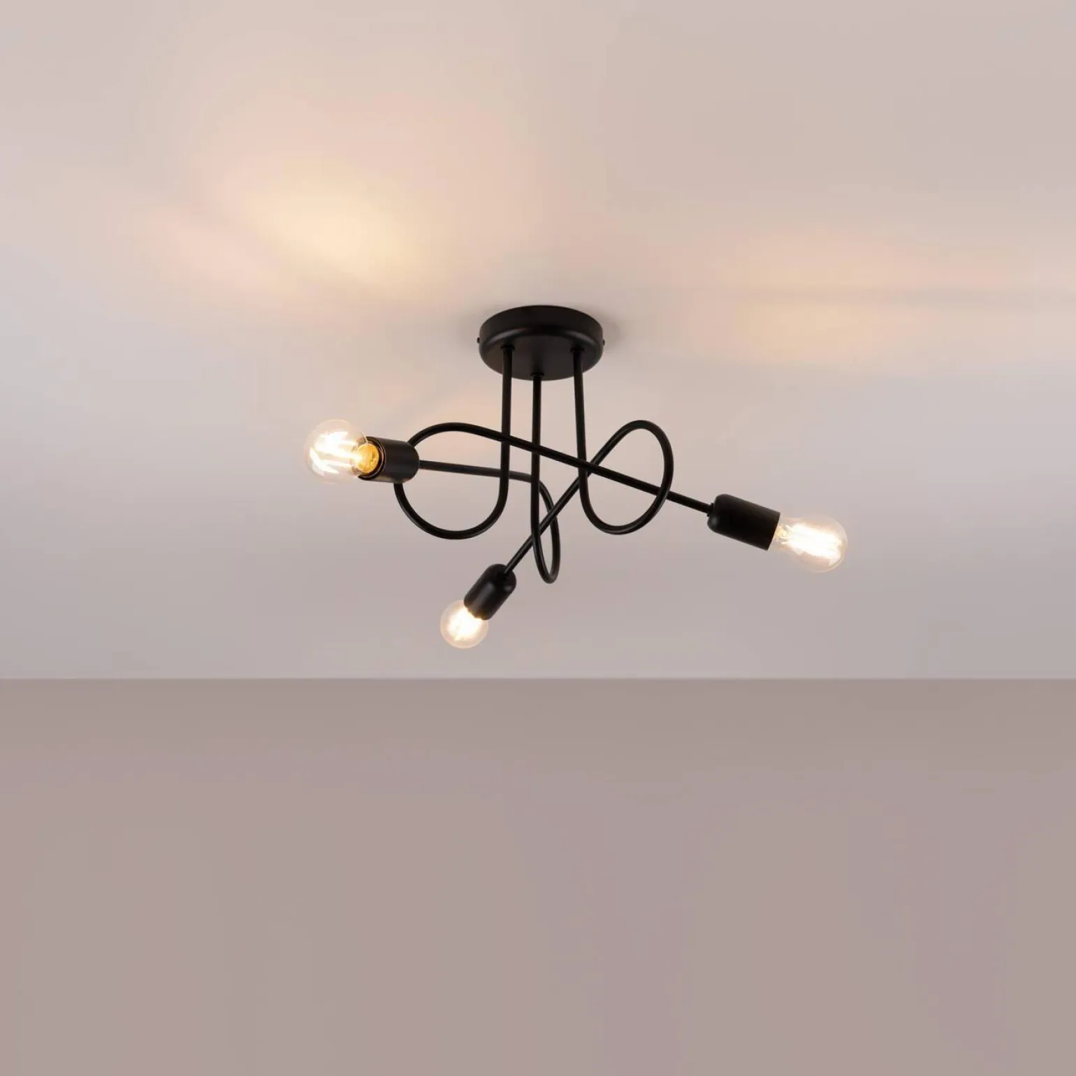 Żyrandol SUPEŁ 3 czarny (SL.1434) - Sollux Lighting