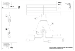 Żyrandol VECTOR 6 czarny (SL.1447) - Sollux Lighting