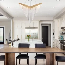 Żyrandol Vivien - Szczotkowane złoto (QN-VIVIEN-P-L-BG) - Quintiesse