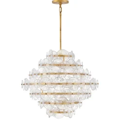 Żyrandol w stylu art Deco Rene - 16 źródeł światła - Przecierany mosiądz (QN-RENE-16P-DSB) - Quintiesse