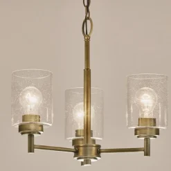 Żyrandol Winslow - 3 źródła światła - Naturalny mosiądz (KL-WINSLOW3-NBR) - Elstead Lighting