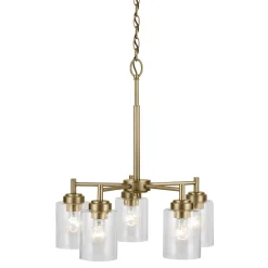 Żyrandol Winslow - 5 źródeł światła - Naturalny mosiądz (KL-WINSLOW5-NBR) - Elstead Lighting