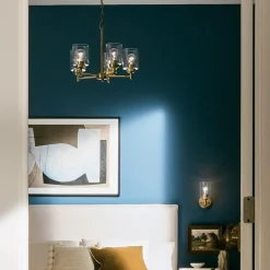 Żyrandol Winslow - 5 źródeł światła - Naturalny mosiądz (KL-WINSLOW5-NBR) - Elstead Lighting