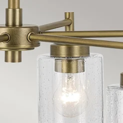 Żyrandol Winslow - 6 źródeł światła - Naturalny mosiądz (KL-WINSLOW6-NBR) - Elstead Lighting