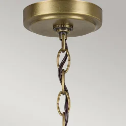 Żyrandol Winslow - 6 źródeł światła - Naturalny mosiądz (KL-WINSLOW6-NBR) - Elstead Lighting