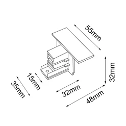 Zakończenie do szynoprzewodu podtynkowego 3F 230V - Czarny (6585) - Shilo