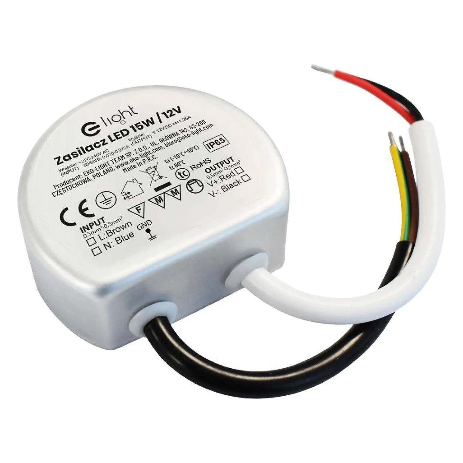 ZASILACZ MONTAZOWY 15W IP67 (EKZAS9699) - Eko-Light