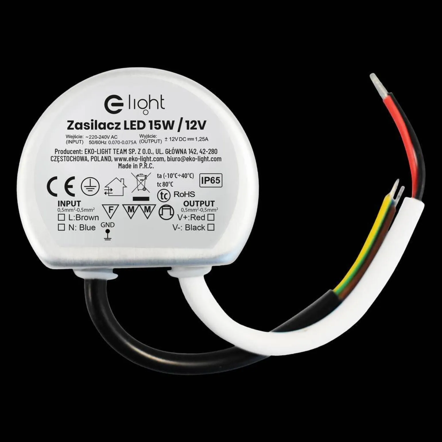 ZASILACZ MONTAZOWY 15W IP67 (EKZAS9699) - Eko-Light