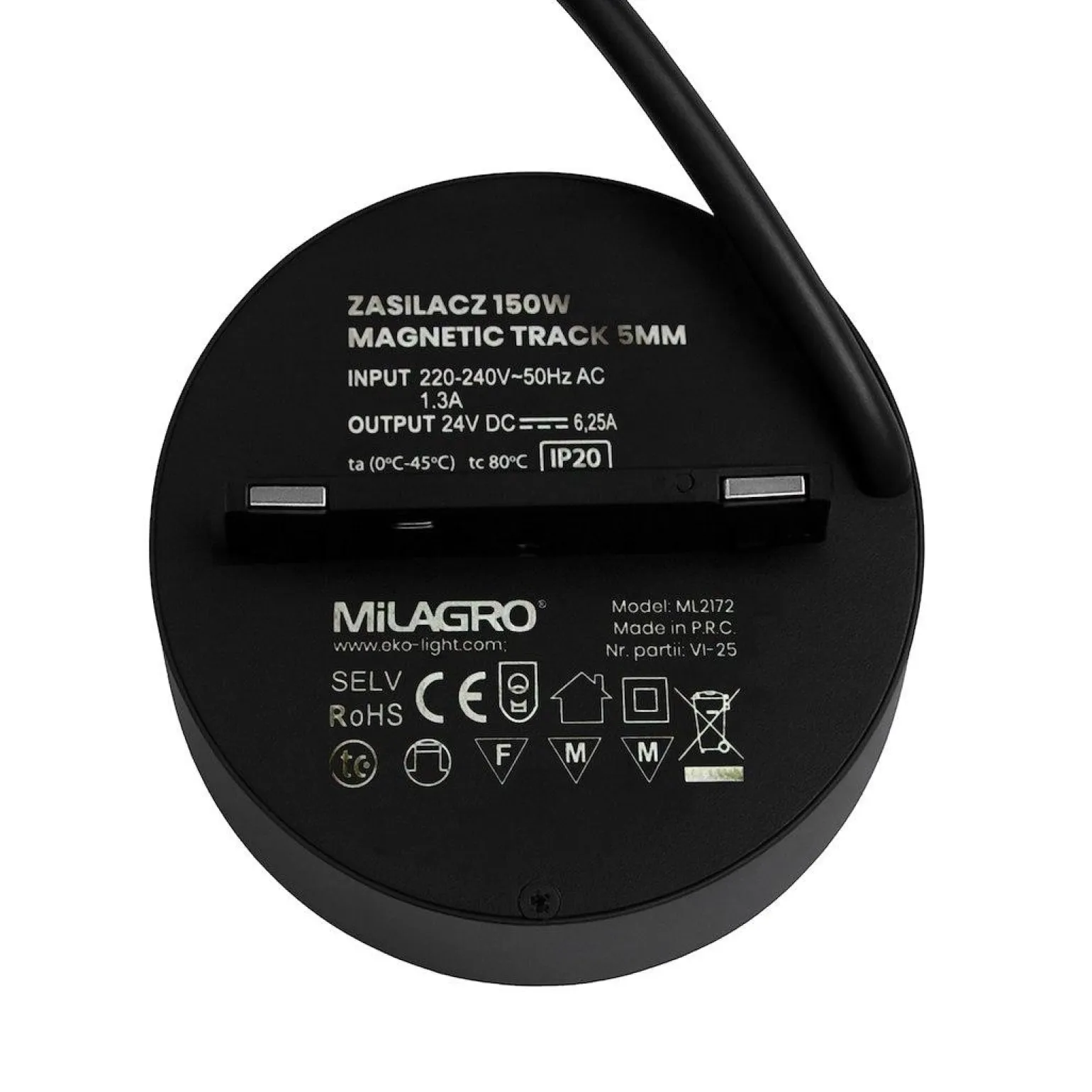 Zasilacz 150W magnetic track 5mm (ML2172) - Milagro