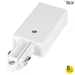 Zasilanie do szyny 1f., natynk., biała, uziemienie-prawa