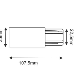 Zasilanie szynoprzewodu natynkowego 1F 230V - Czarne (6312) - Brosline